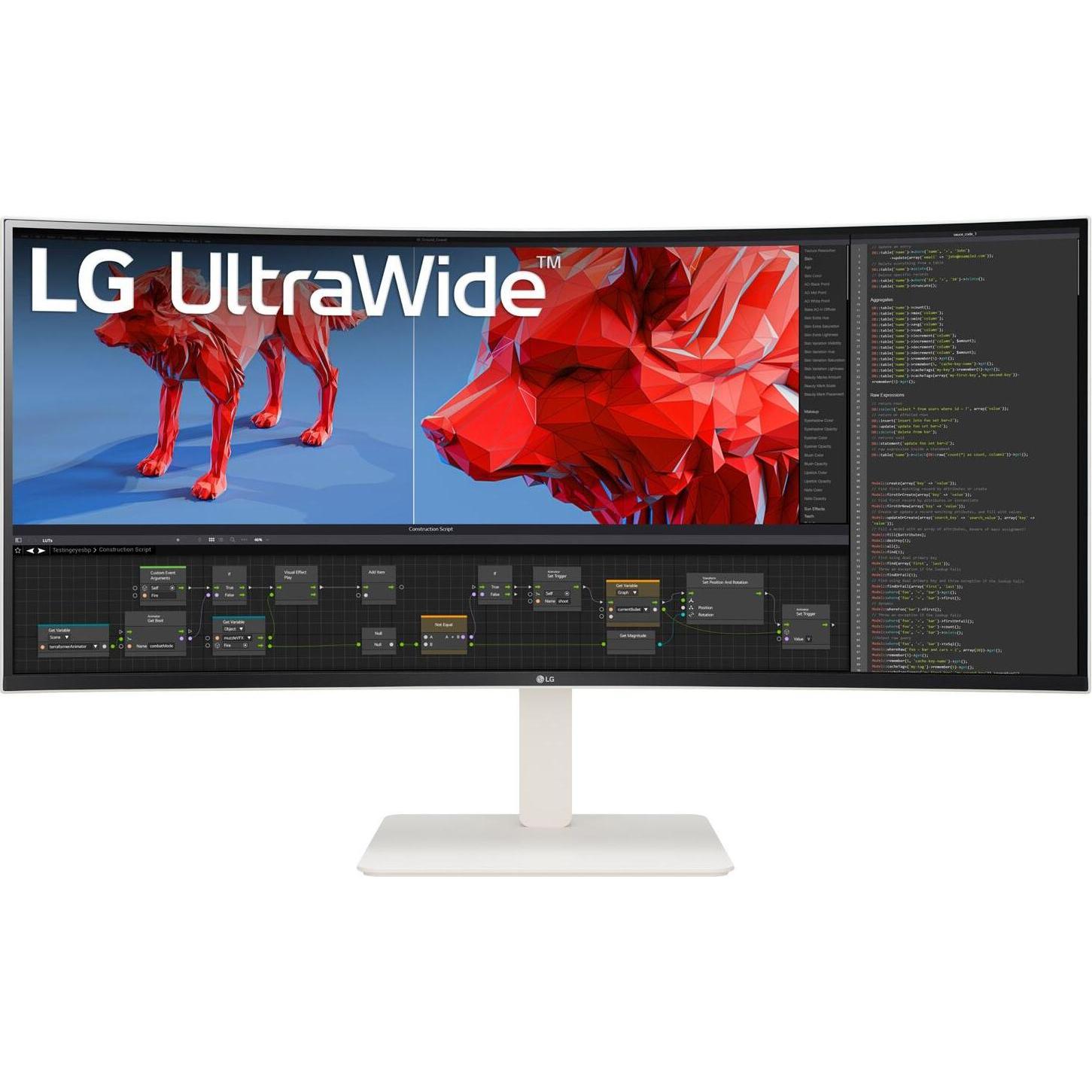 LG UltraWide 38BR85QC-W (3840 x 1600 Pixel, 37.50"), Monitor, Weiss
