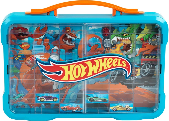 Produktbild Theo Klein HW - Sammelkoffervitrine für 54 Autos mit leuchtendem Hot Wheels Logo