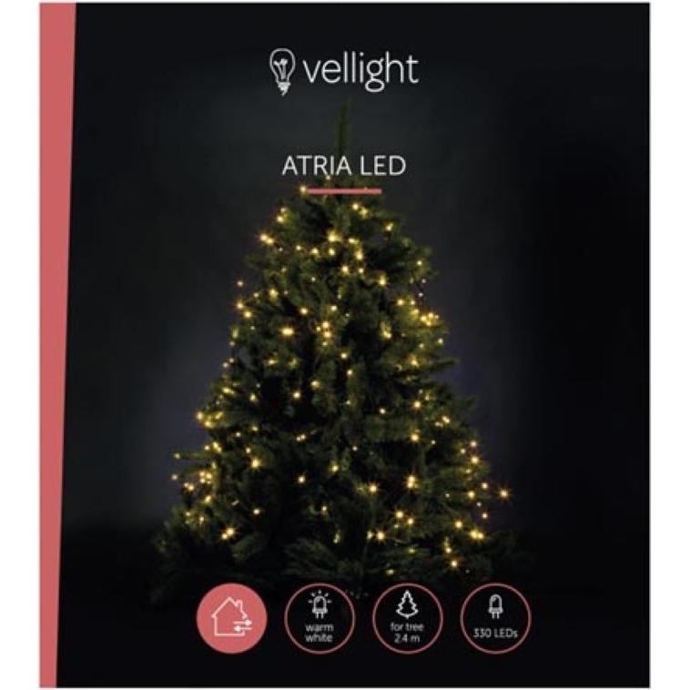 Velleman, Lichterkette, Atria LED - für Bäume von 2.4 m - 330 LEDs - Warmweiss - grünes Kabel - 24 V (2.40 m)