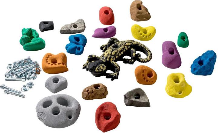 Actual product image Kletterbude Climbing holds complete set StarterKids variety (Colored)