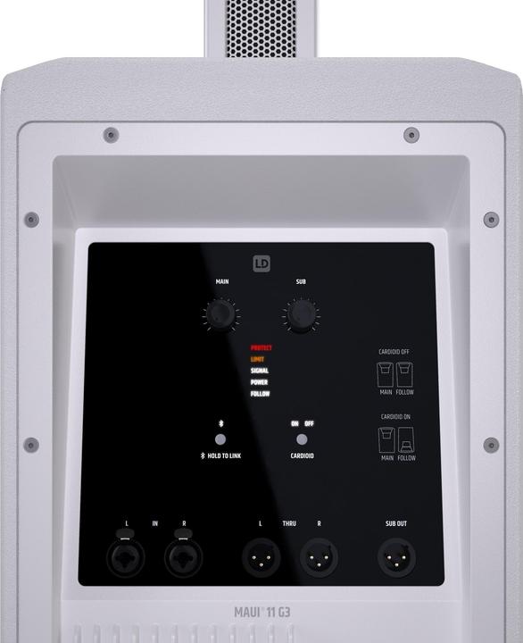 Actual product image LD Systems MAUIÂ® 11 G3 W - Portable Cardioid Column PA System, White (Active)