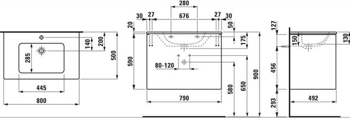 Produktbild Laufen Vanity With Washbasin Un Pro S 80 Whte