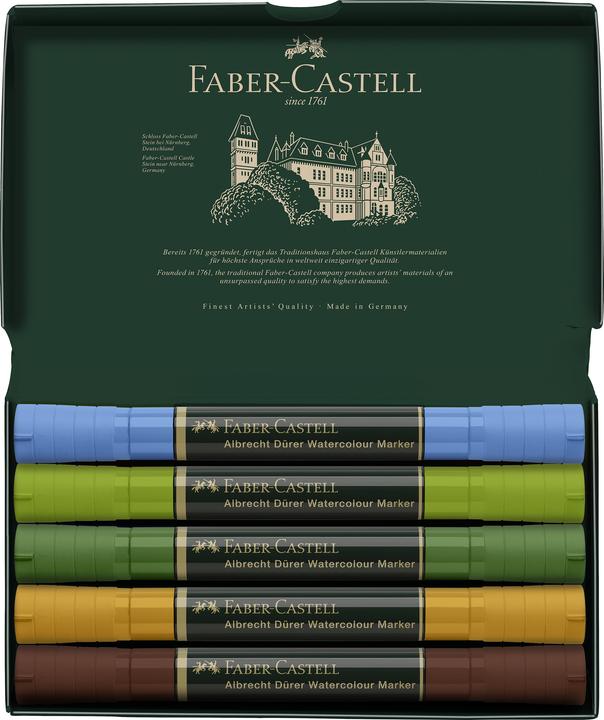 Actual product image Faber-Castell Watercolor marker Albrecht Dürer 5s Etiu, Plein Air (5x)