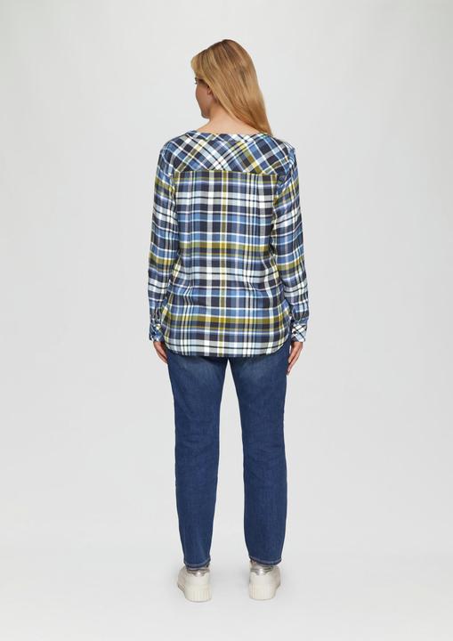 Actual product image S.Oliver Bluse Karierte Bluse aus Viskosemix und Krempel-Detail (50)