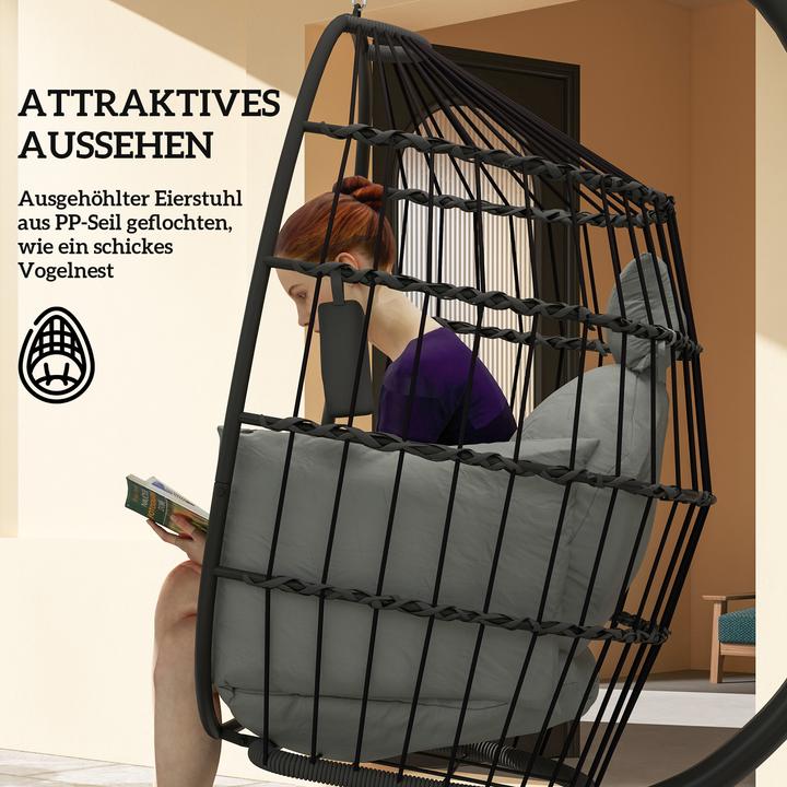 Image du produit Outsunny Hängesessel Stahl, Polyester Schwarz