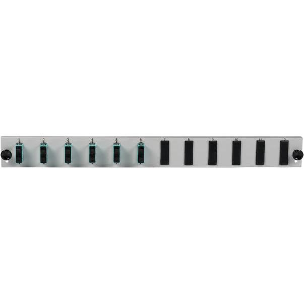 EFB Elektronik Bestückte 12 Port Frontblende mit 6 x SC Duplex Kupplung OM4 vertikal (S/FTP, 0.01 m), Netzwerkkabel