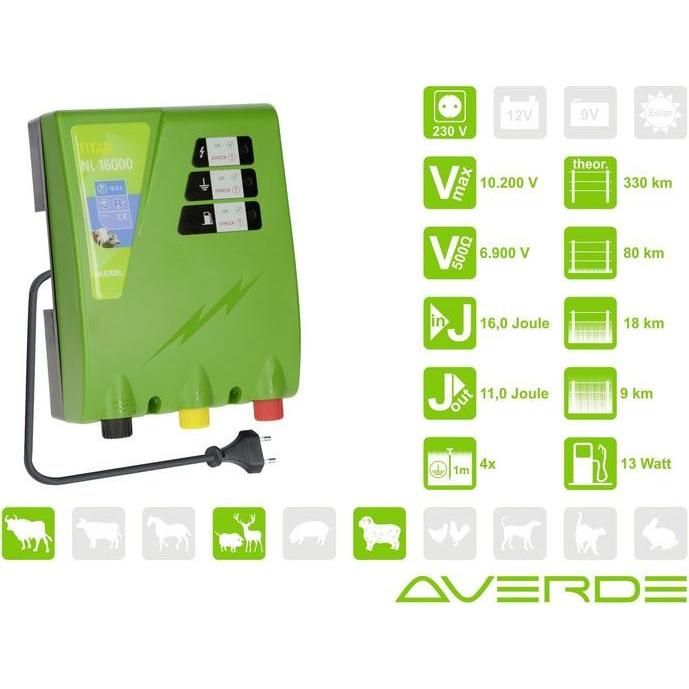 IntelliShock B25 Électrificateur De Clôture électrique Duale 9V/12V/230V, Puissance De 0,33 J