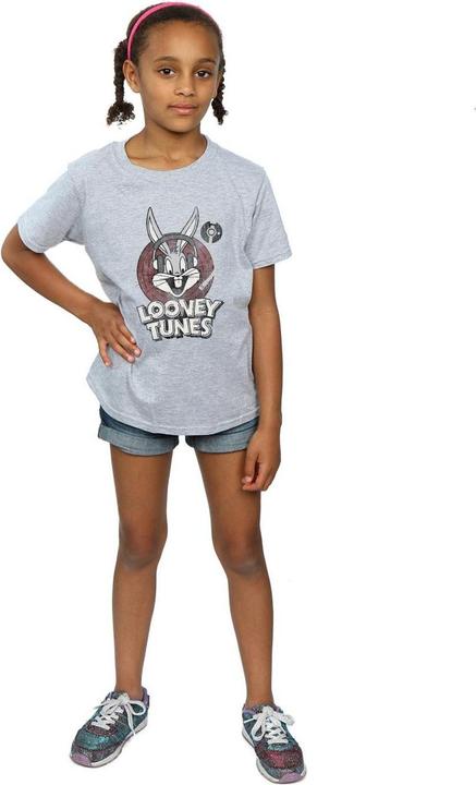 Immagine prodotto Looney Tunes Bugs Bunny Circle Logo Maglietta Ragazze (140, 146)