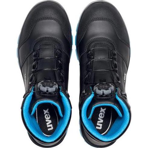 Thumbnail - Uvex Safety, Sicherheitsschuhe, 2 xenovaÂ Stiefel S3 95691 schwarz, blau Weite 10 GrÃ¶ÃŸe 50 (S3, 50)