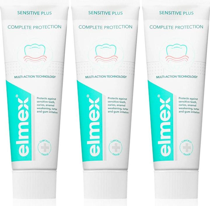 Image du produit Elmex Toothpaste Sensitiv e Plus Protection complète Tripack 3 x 75 ml (75 ml)