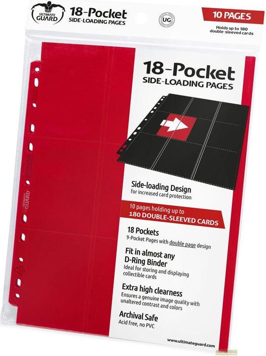 Ultimate Guard UGD010407 - 18-Pocket Side-Loading Pages (10), rot