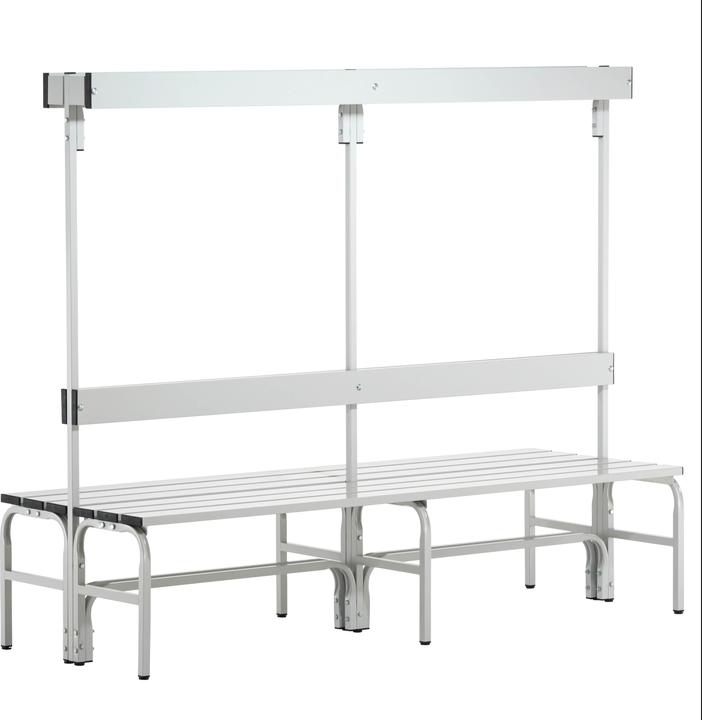 Produktbild Sypro Umkleidebank für Feuchträume mit Rückenlehne, doppelseitig (40 cm, 28 cm)