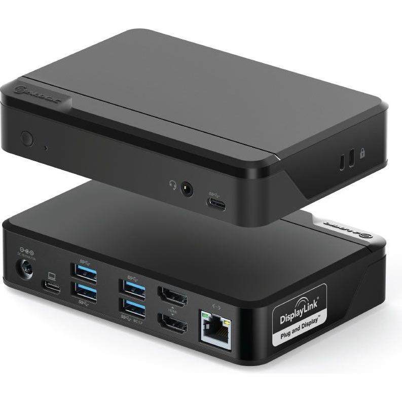 Alogic Universal Twin (USB-C, USB-A, 10 Ports), Dockingstation + USB Hub, Schwarz