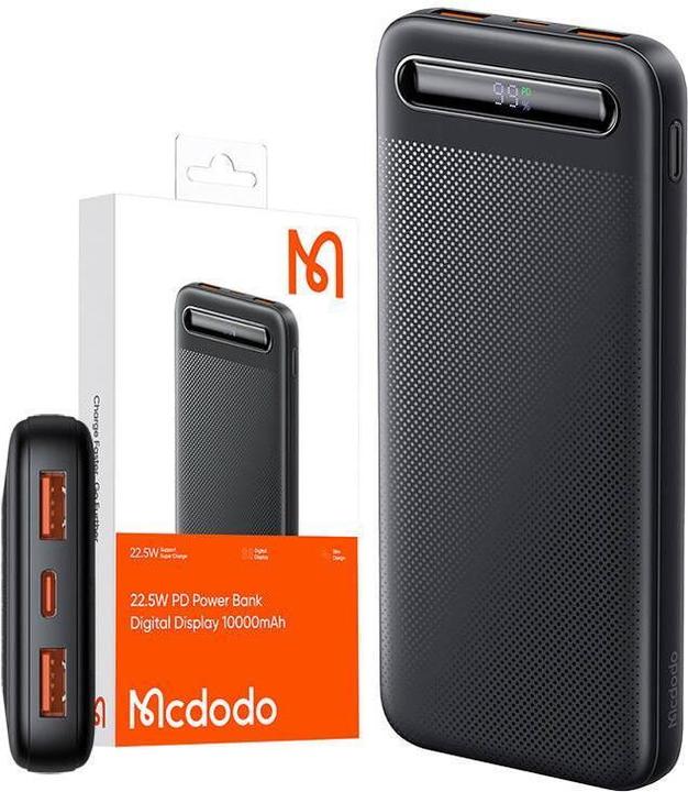 Actual product image Mcdodo Power Bank MC-3881 Digital Display 10000mAh, 22.5W do D (czarny) (10000 mAh, 22.50 W, 37 Wh)