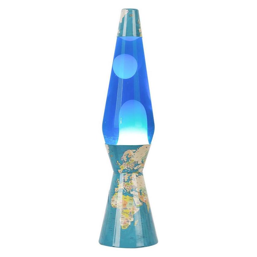 Tafellamp, Lavalamp Wereldkaart, 40cm