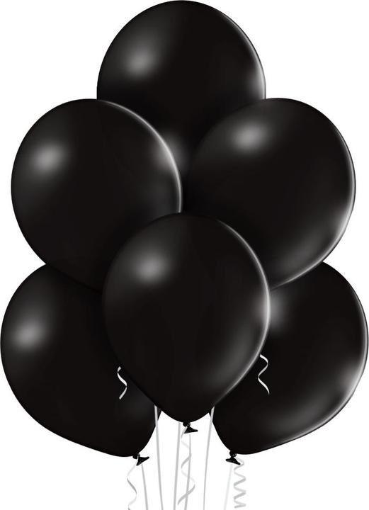 Actual product image Belbal 25 Decorative Round Balloons Ø 33 cm BLACK (25 x)