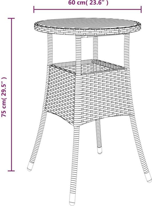 Produktbild vidaXL Gartentisch (60 x 75 cm)