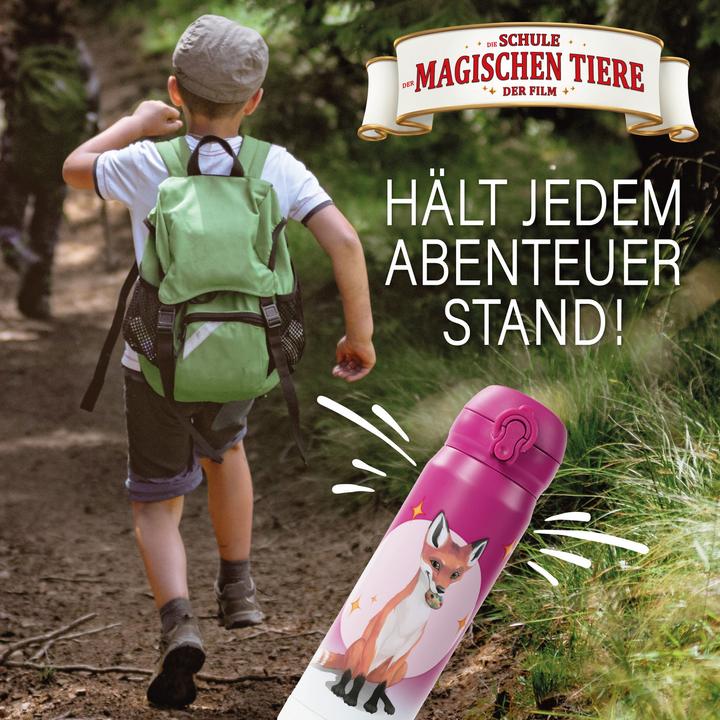 Produktbild Awave Die Schule der Magischen Tiere Trinkflasche 380 ml Edelstahl | beerenrot, Rabbat (0.38 l)