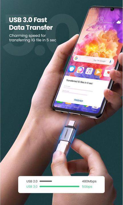 Produktbild Ugreen USB-C 3.1 zu USB-A 3.0 Buchse Adapter (USB Typ C, USB-A)
