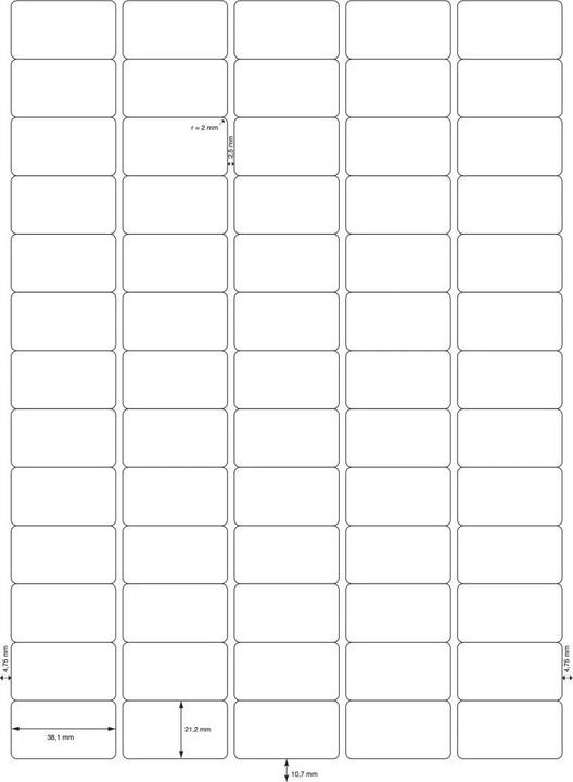 Actual product image Q-Connect Label Universal 38,1x21,2 mm white