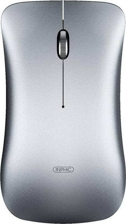 Actual product image Inphic PM9BS Wireless Silent Mouse Bluetooth + 2.4G (Silver)