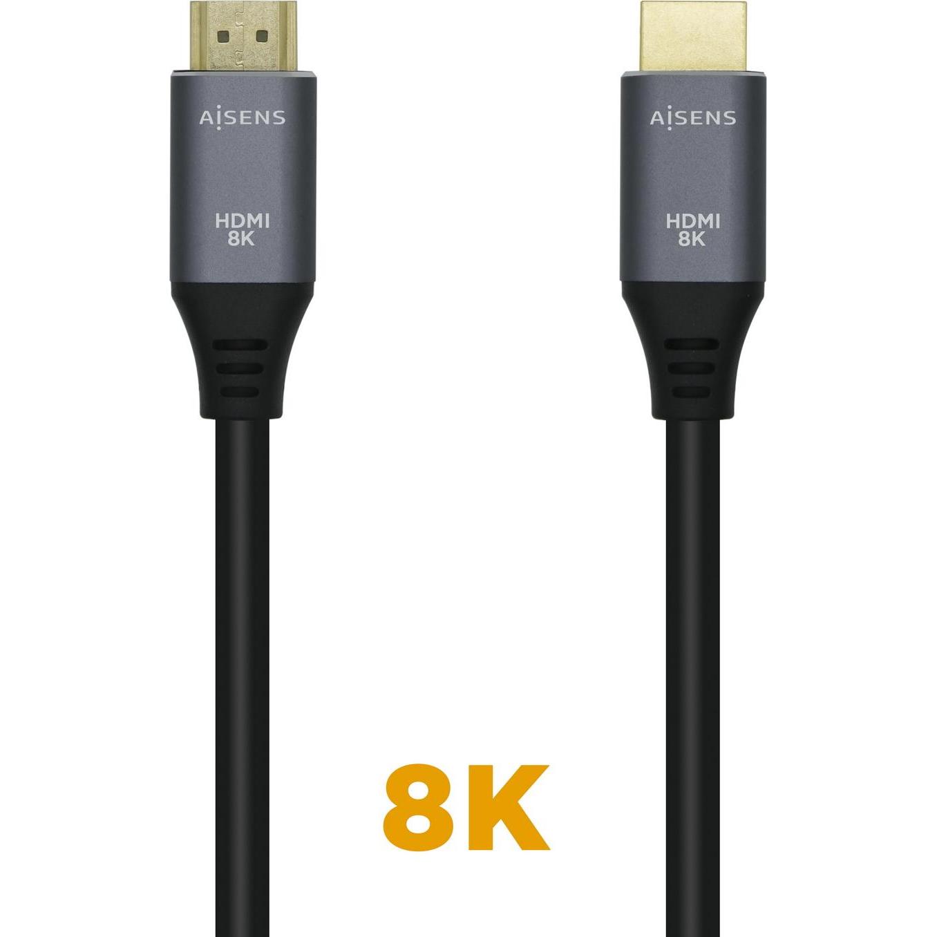 Aisens CABLE HDMI V2.1 ULTRA ALTA VELOCIDAD 8K60HZ M/M 3.0M GRIS (3 m, HDMI), Video Kabel