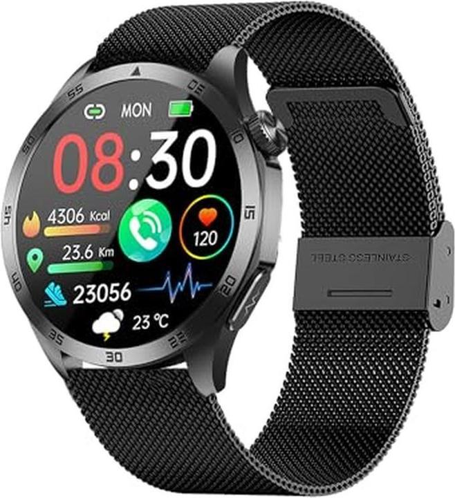 Knauermann Gesundheitssmartwatch mit Telefonfunktion, EKG Plus, HRV- und SOS-Funktion, Schlafapnoe