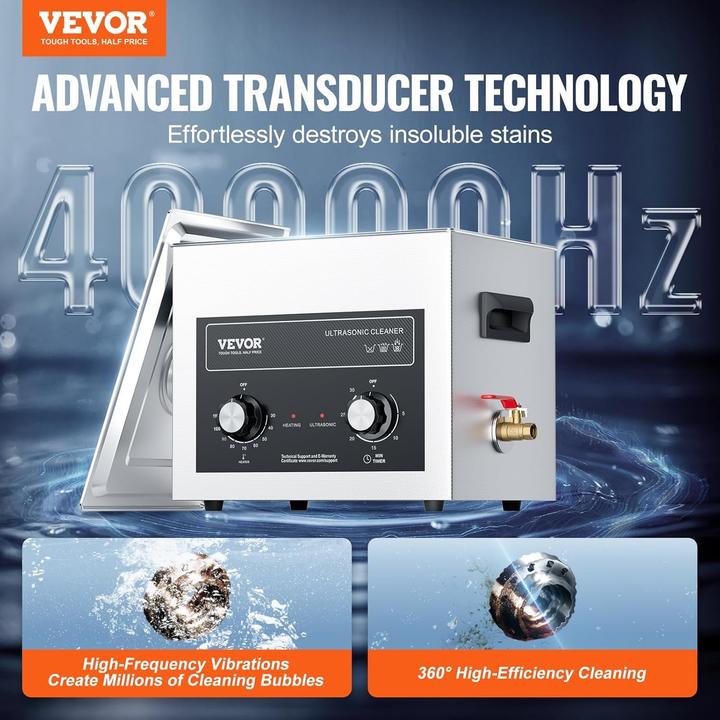 Actual product image Vevor Ultrasonic Cleaner (40 kHz, 10 l)