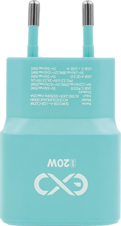 Produktbild EXC USB-Ladegerät SLIM, USB-A- und USB-C-Ausgang (20 W, 2 Ports)