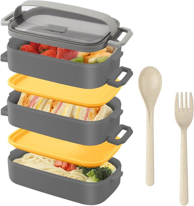 Produktbild Beeptrum Stapelbare Bento-Lunchbox inkl. Besteck