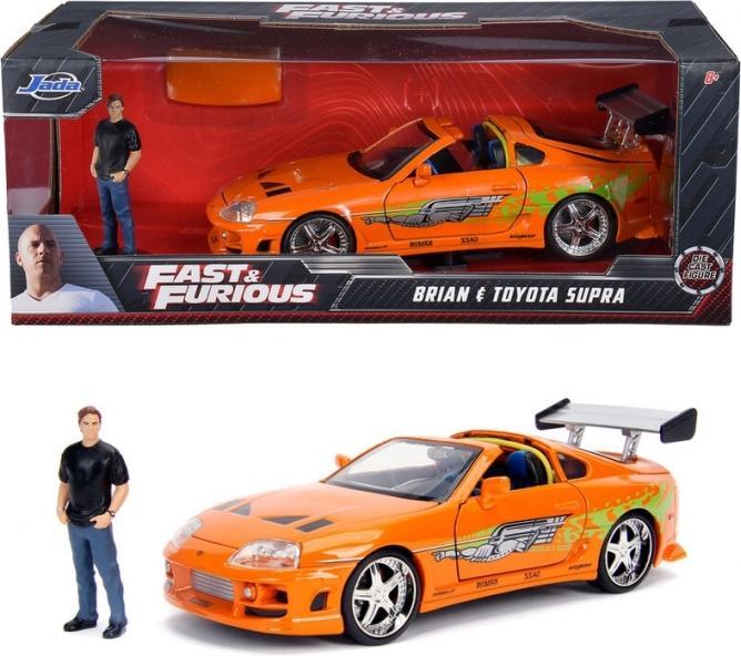 Produktbild Jada The Fast and Furious Hollywood Rides 1/24 1995 Toyota Supra avec Brian O'Connor figurine