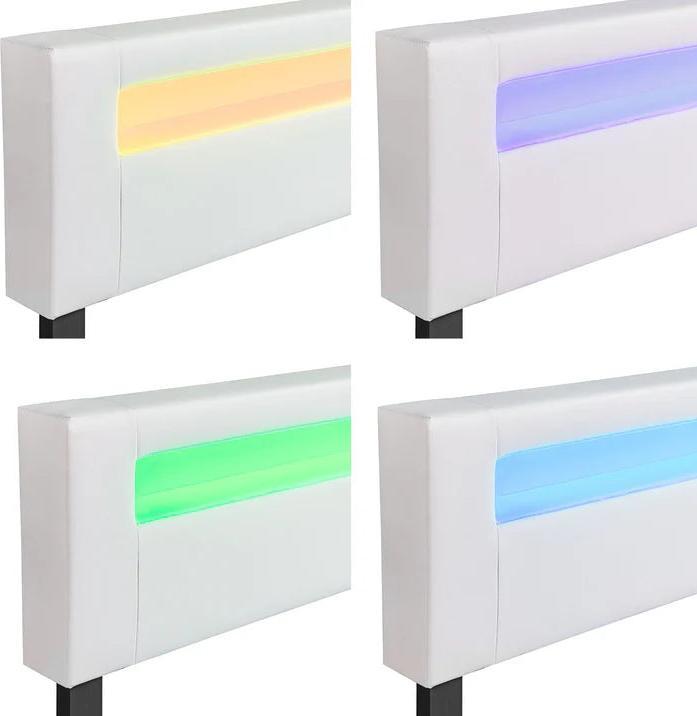 Image du produit Juskys LED Lit rembourré Paris (180 x 200 cm)