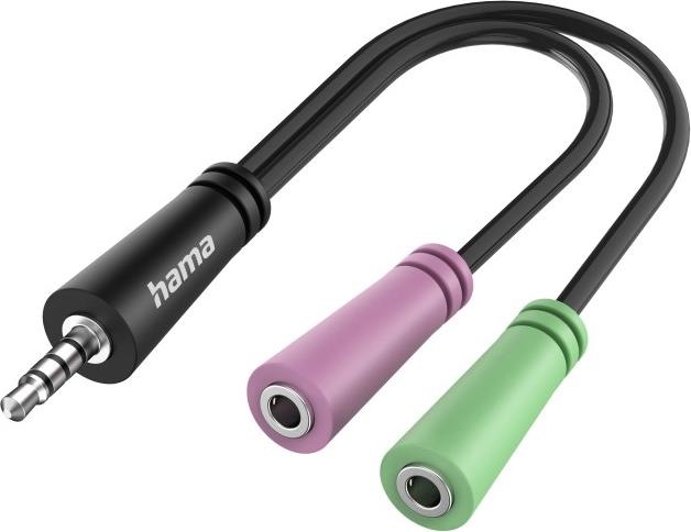 Produktbild Hama Audio-Adapter, 4pol. 3,5-mm-Klinke-Stecker - 2x 3pol. 3,5-mm-Klinke-Headset