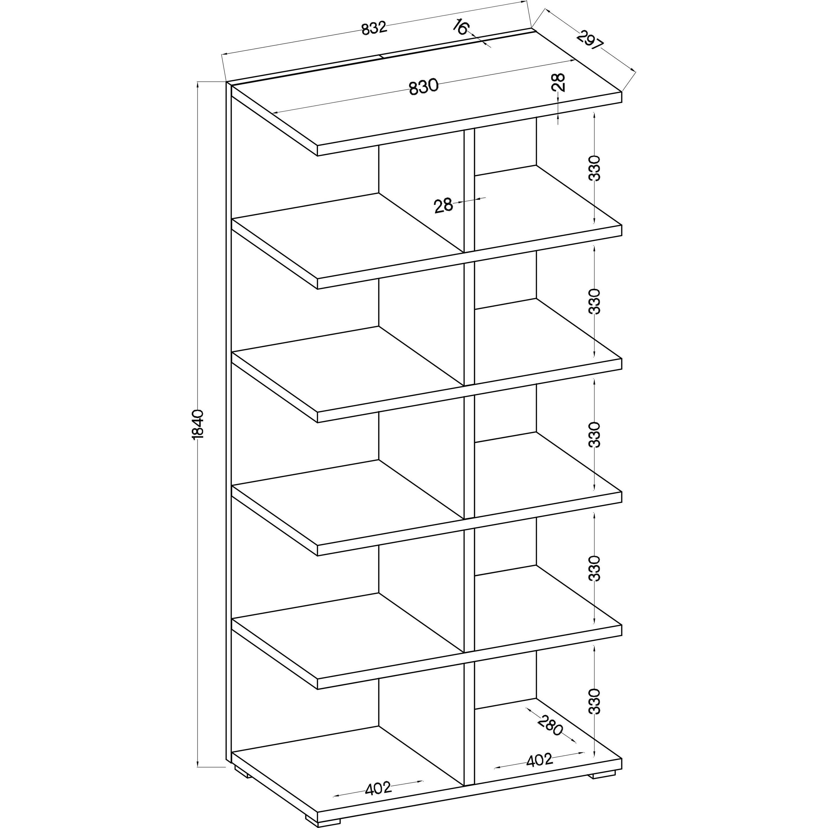 Thumbnail - ADRK Furniture, Regal, Gestell MORRISON (83.5 x 30 x 184 cm)