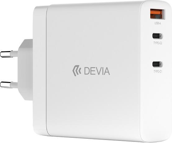 Image du produit Devia chargeur mural Extreme PD 140W 2x USB-C 1x USB blanc pour ordinateurs portables (140 W, 3 ports)