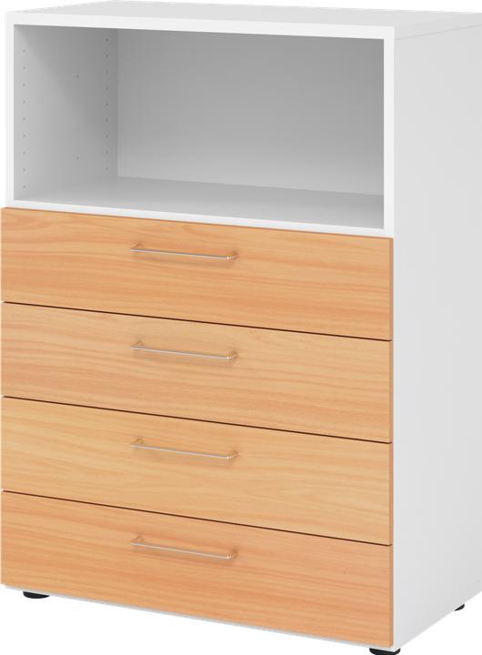 Immagine prodotto Hammerbacher Scaffale 3OH, 4 cassetti, BS bianco/faggio (40 x 41.70 x 110 cm)