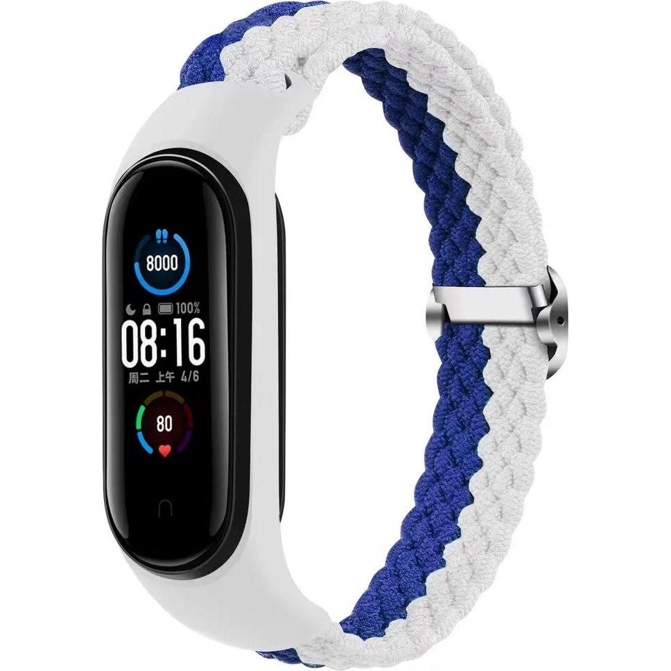 OEM Smartband M3/M4/M5/M6 WEISS-BLAU (Nylon), Cinturini per orologi, Blu, Bianco