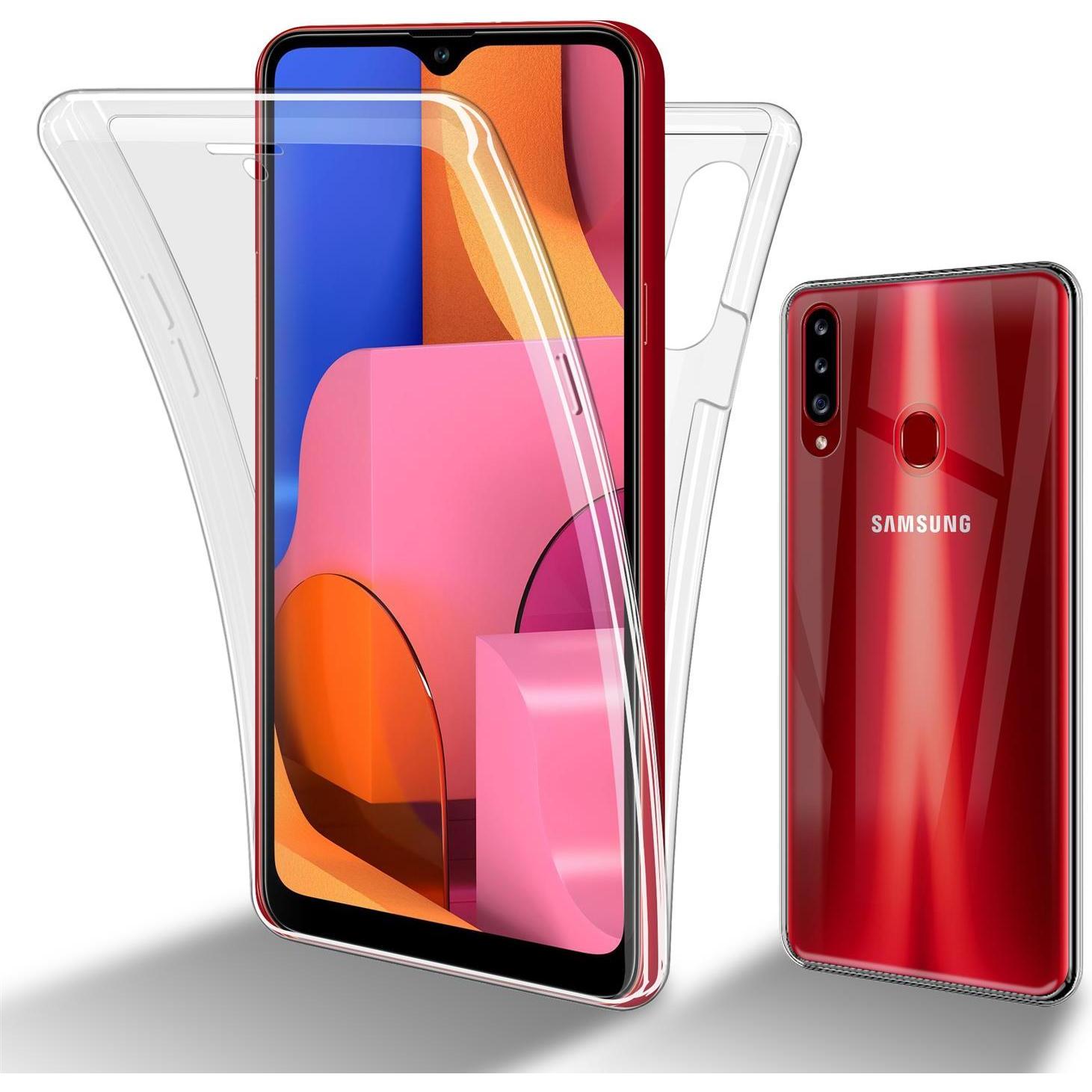 Cadorabo TPU 360 Grad Case Cover (Samsung Galaxy A20s), Smartphone Hülle, Transparent