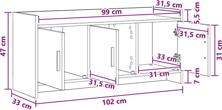 Produktbild vidaXL TV-Schränk (33 x 102 x 47 cm)