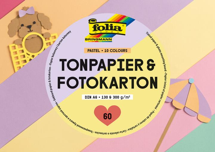 Produktbild Folia Tonpapier- und Fotokarton-Block TREND, A6, 60 Blatt (130 g/m², 60 x)