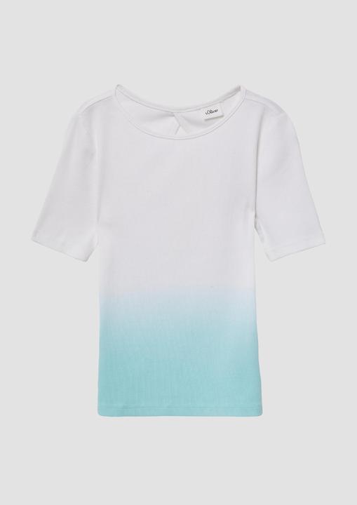 Actual product image S.Oliver T-Shirt Geripptes T-Shirt mit Cut-out und Farbverlauf (170, 176)
