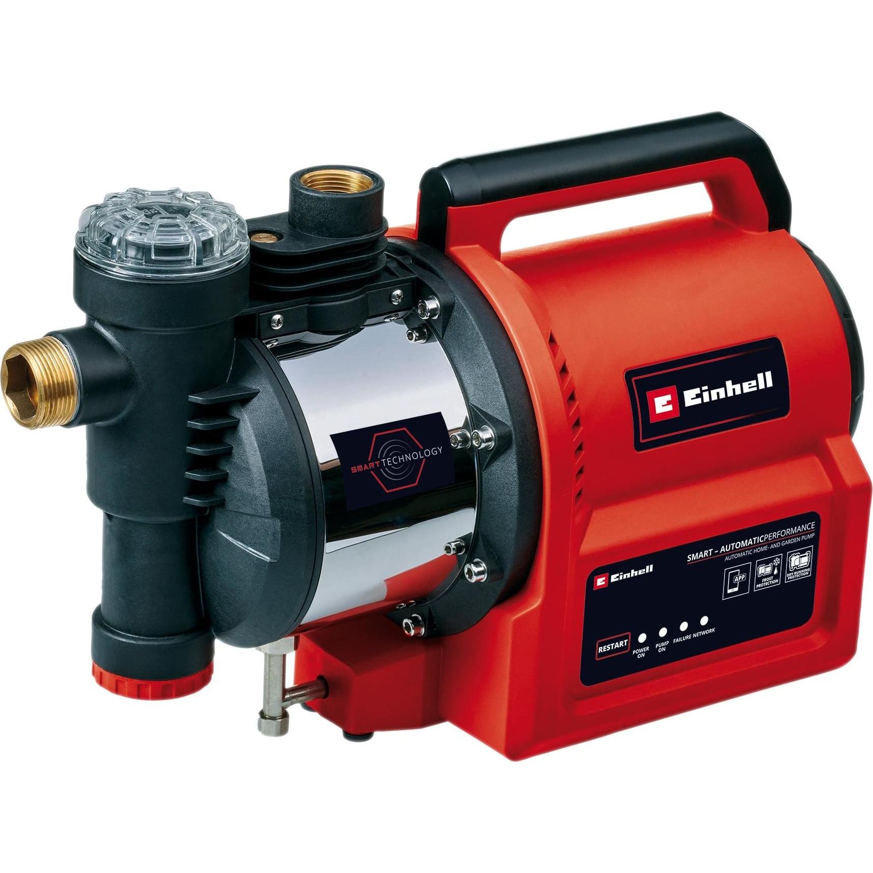 Einhell, Wasserpumpe, Hauswasserautomat GE-AW 1144 SMART (rot/schwarz, 1.100 Watt, App-Steuerung) (Hauswasserpumpe)