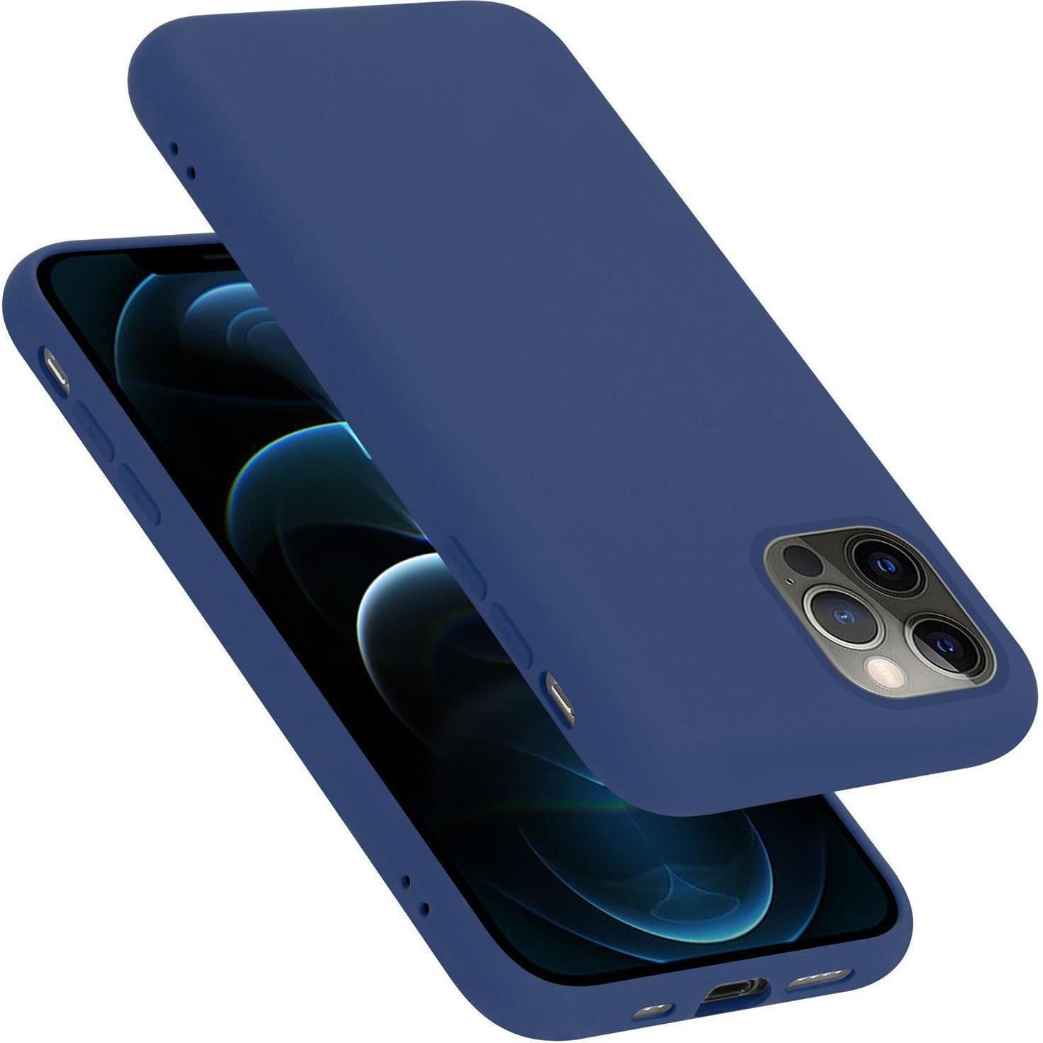 Cadorabo TPU Liquid Silicone Case Hülle (Apple iPhone 13 Pro), Smartphone Hülle, Blau