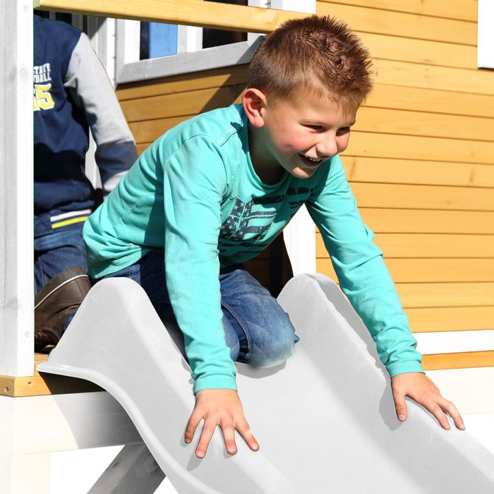 Image du produit Axi Marc Playhouse marron/blanc avec toboggan blanc