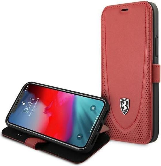 Produktbild Ferrari FEOGOFLBKP12LRE iPhone 12 Pro Max 6,7" czerwony/red book Off Track Perforated (Apple iPhone 12 Pro Max)