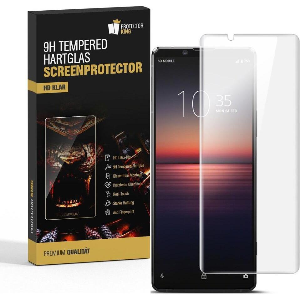 Protectorking 2x echtes Tempered 9H Panzerhartglas 3D KLAR (2 Stück, Sony Xperia 10 III Lite), Smartphone Schutzfolie, T...