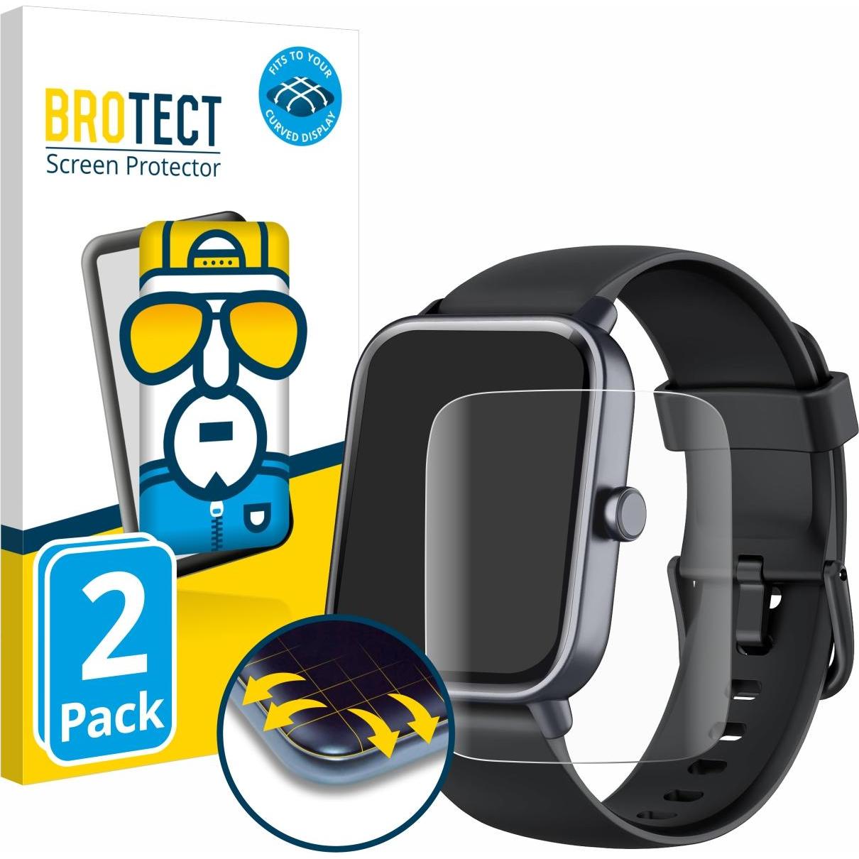 BROTECT Full-Cover Displayschutz, Smartwatch Schutzfolie, Transparent