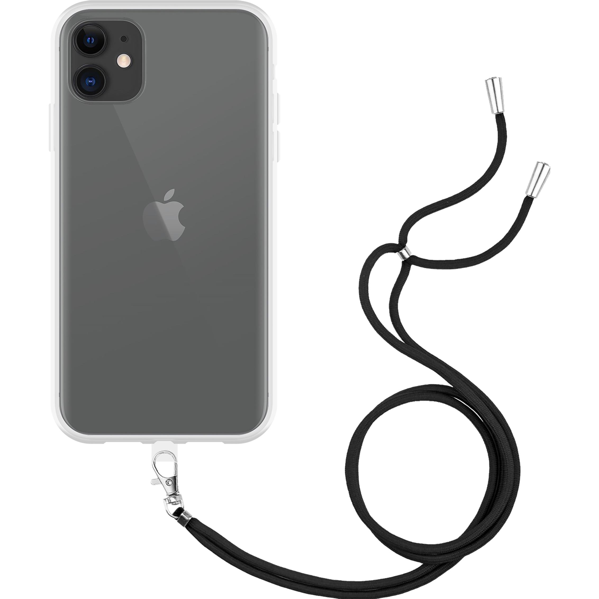 Cazy Handykette Hülle Kompatibel mit iPhone 11 - Silikon Handyhülle mit Band Necklace Hülle - Transparant, Handykette, T...