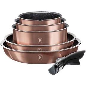 BerlingerHaus BH1591 12 pcs cookware set Metallic Line Rose Gold Edition rose g, Pfanne + Kochtopf, Rosa