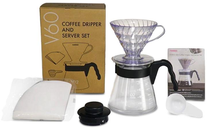 Actual product image Hario V60 Craft coffee drip set + serving utensils + filter (0.60 l)